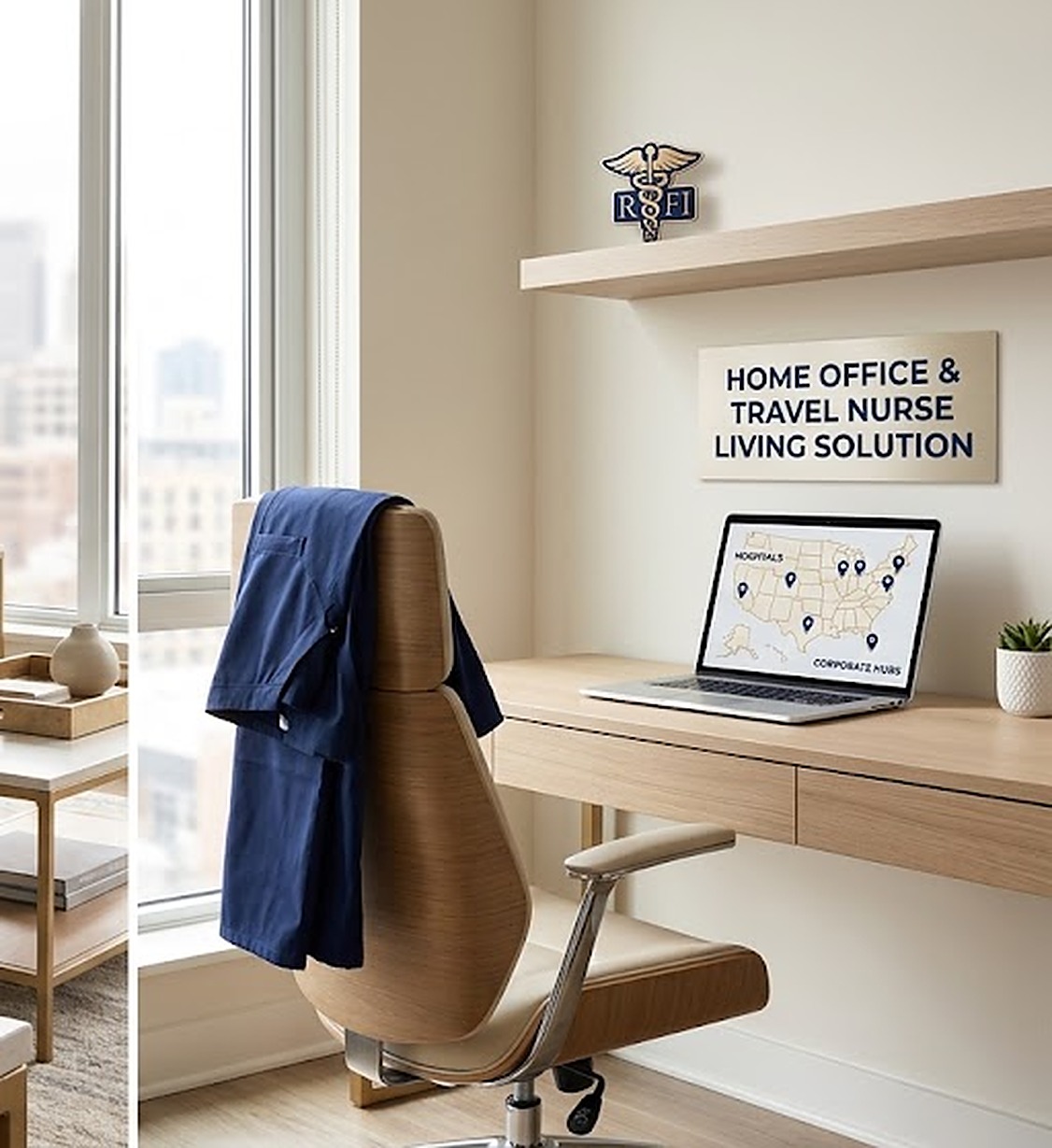 Furnished home office setup in a Retired Fam Investors unit